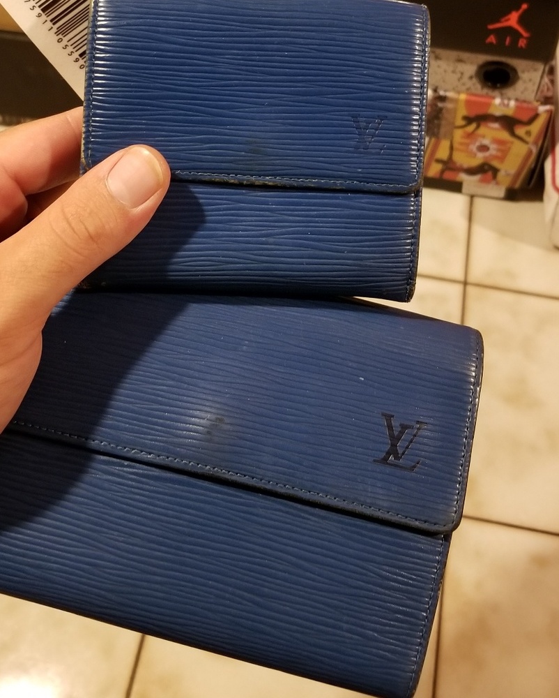 Blue LV epi trifold and large trifold
